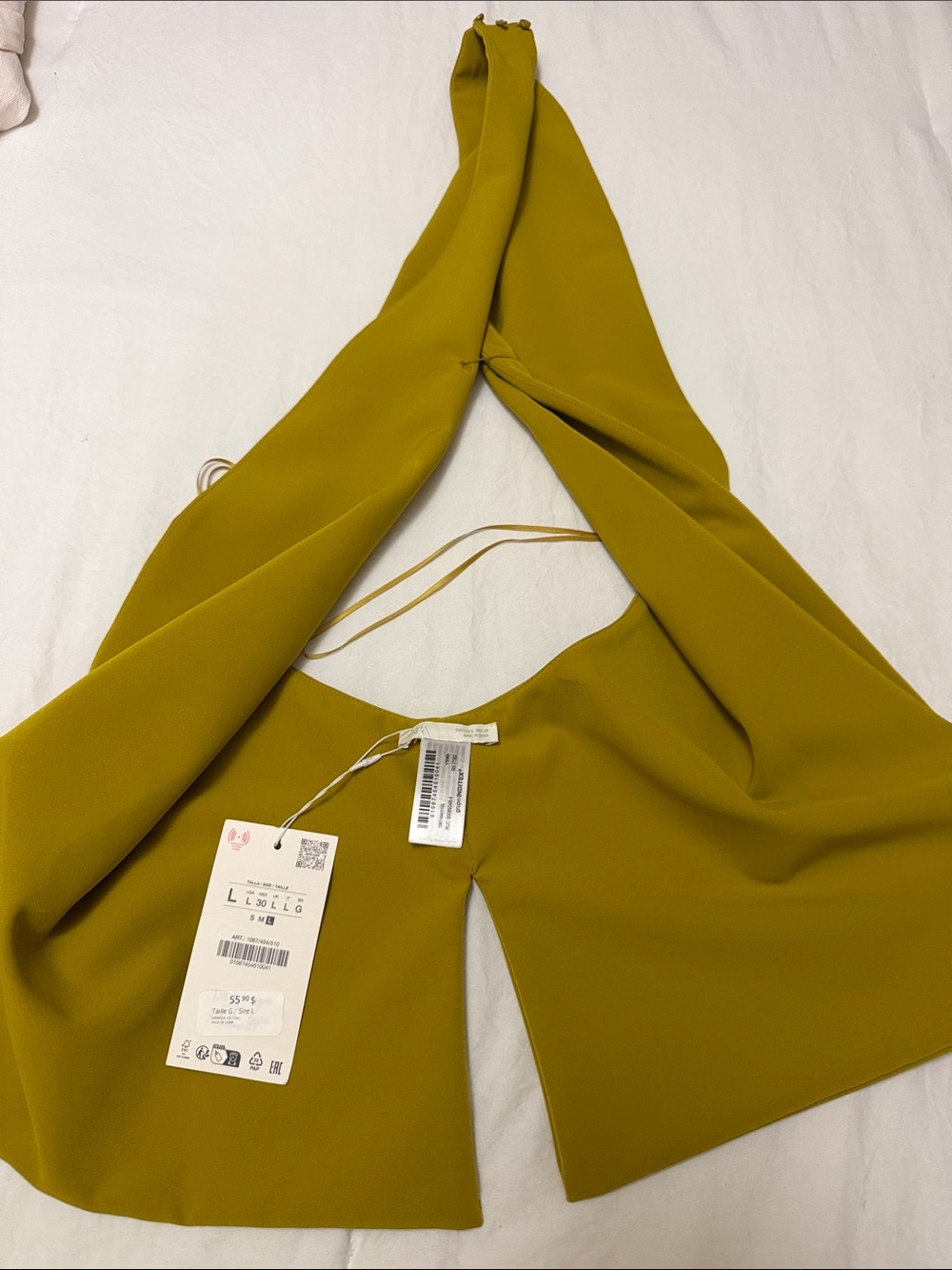 Zara Olive Green Halter Twist Crop Top